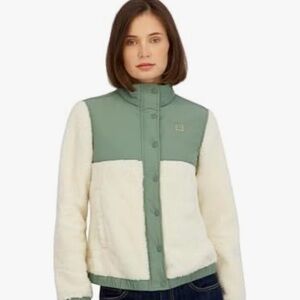Billabong Sage Green and Cream Teddy Jacket